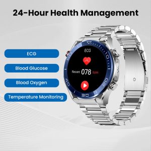 Max 1 Heart rate Blood Glucose ECG/EKG Blood Pressure Monitoring Bluetooth Talk Smartwatch