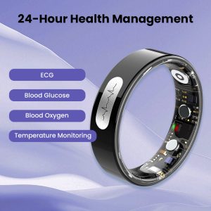 R08 Blood Glucose ECG/EKG Blood Pressure Monitoring AI Health Analysis Smart Ring